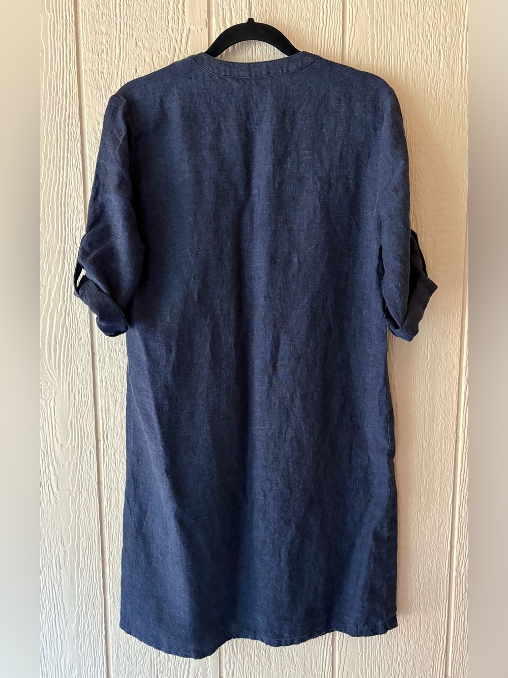 J.McLaughlin Navy Riviera Linen Shift Dress Size L - Picture 2 of 5